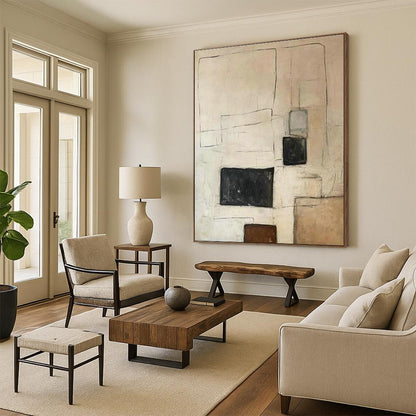 Minimalist Geometric Art for Scandinavian - Style Living Rooms DLZ0252