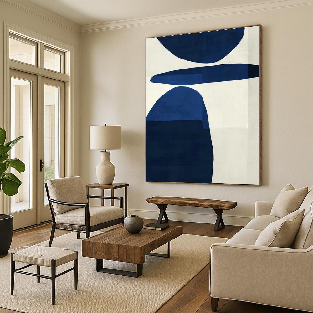 Sleek Dark Blue Art for Luxury Hotel Suite & Design - Forward Home Office DLZ1962