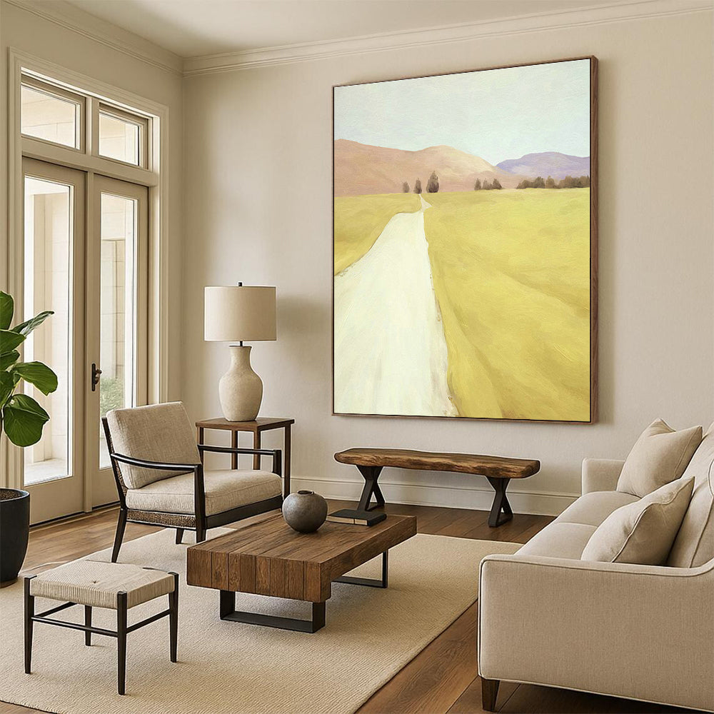 Pastel Country Road Art for Rustic Farmhouse & Nature - Lover’s Study DLZ1422