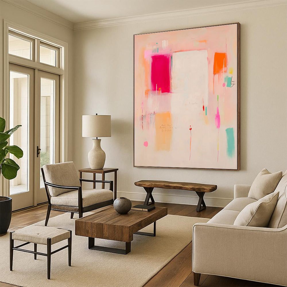 Light Pink Abstract with Text for Art - Loving Home & Creative Writing Studio STSC809