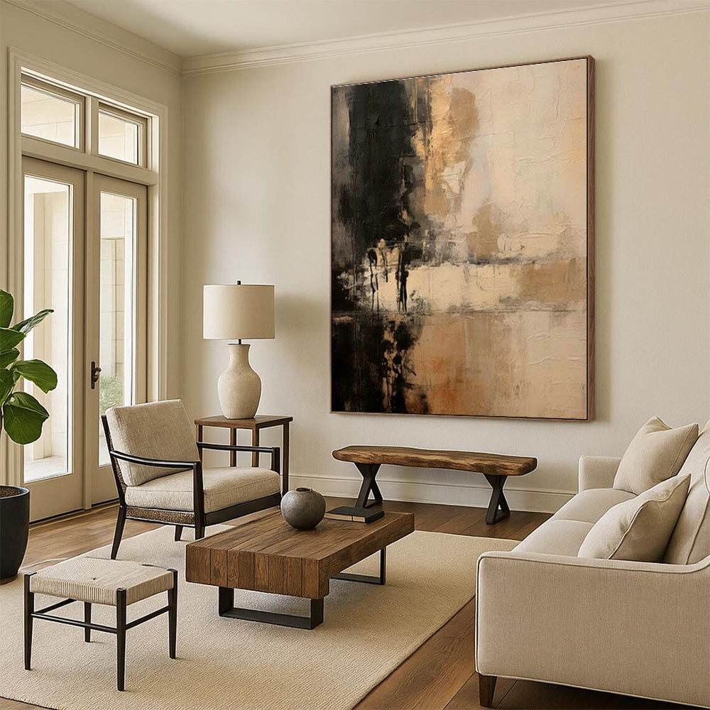 Brown - Black Abstract Art for Living Room & Office DLZ0387