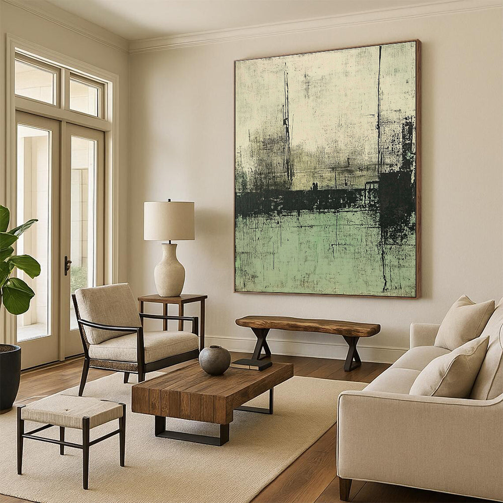 Monochrome Abstract Landscape for Industrial - Style Loft & Art Gallery Corridor STSC421