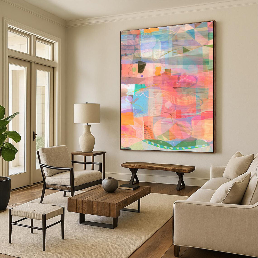 Colorful Geometric Art for Modern Office Breakout Spaces DLZ0163