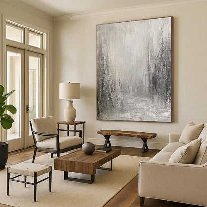 Gray Textured Abstract for Modern Minimalist Lounge & Art Gallery Installation STSC487