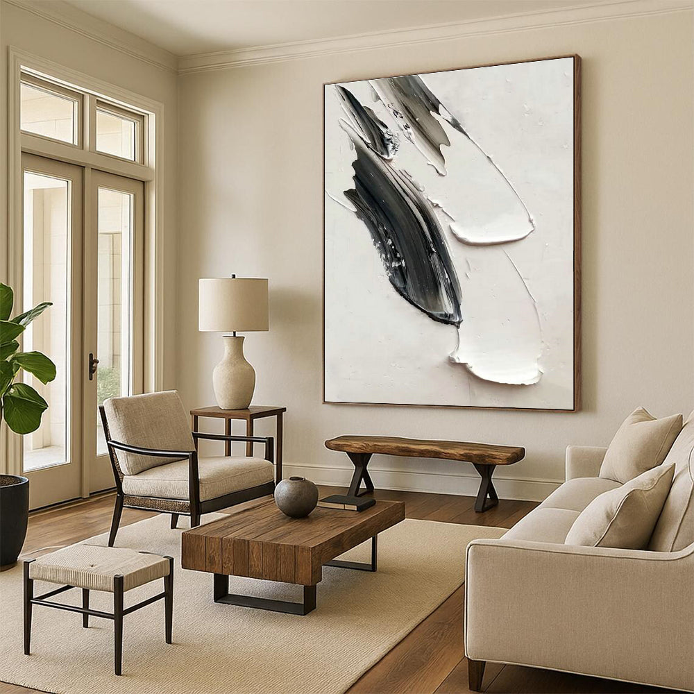 Gray - White Textured Art for Urban Loft & Neutral - Toned Gallery DLZ2369