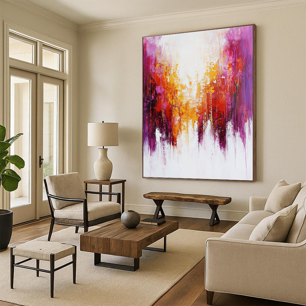 Purple and Orange Abstract Path for Art - Inspired Lounge & Sophisticated Spa STSC416