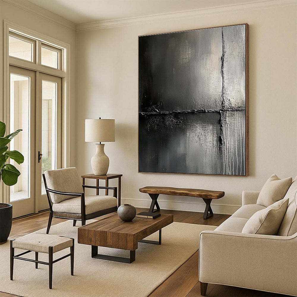 Black Abstract Minimalism for Luxury Spa Lounge & Sophisticated Home Theater STSC425