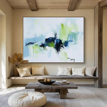 Blue and Green Abstract Art for Coastal Home Office & Nature - Inspired Living Room SC214