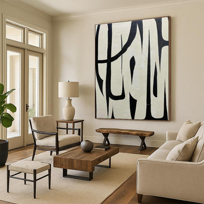 Black - White Abstract Art for Avant - Garde Café & Modern Art Museum DLZ2038