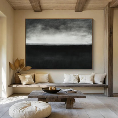 Monochrome Horizon Art for Minimalist Living Room & Art Gallery SC500