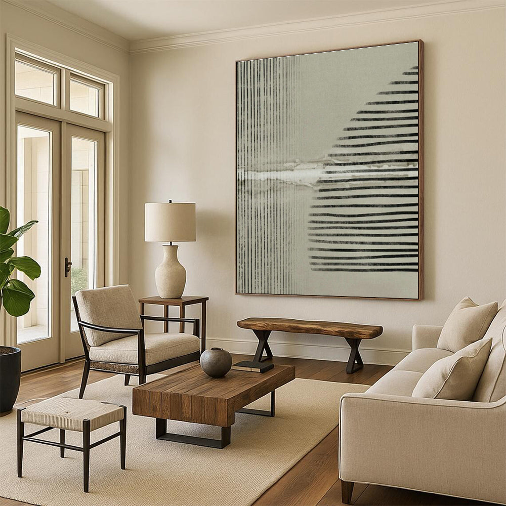 Industrial - Chic Striped Art for Loft Café & Minimalist Office DLZ1381