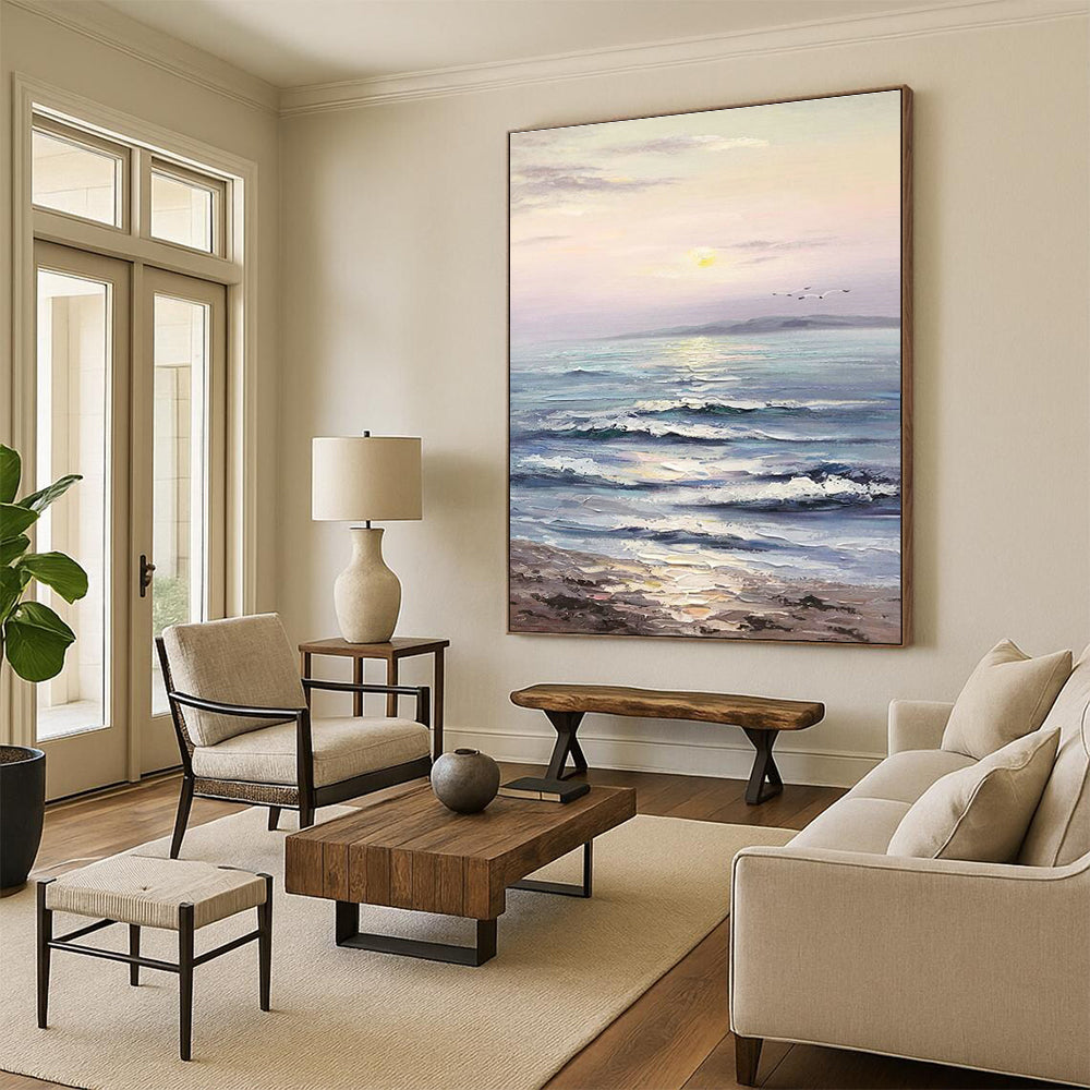 Serene Seaside Sunset Art for Beach House & Spa DLZ2296