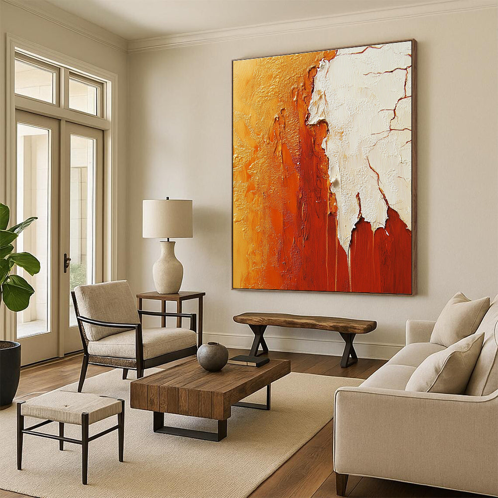 Golden and Rust Textured Abstract for Luxury Hotel Lobby & Contemporary Art Gallery STSC490
