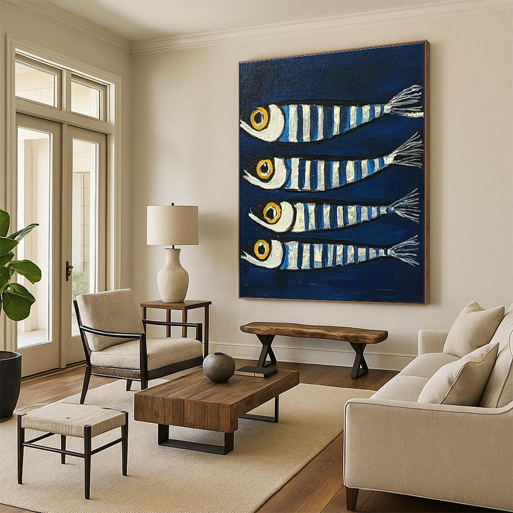 Striped Fish Art for Coastal Kitchen & Nautical - Themed Bar DLZ2100