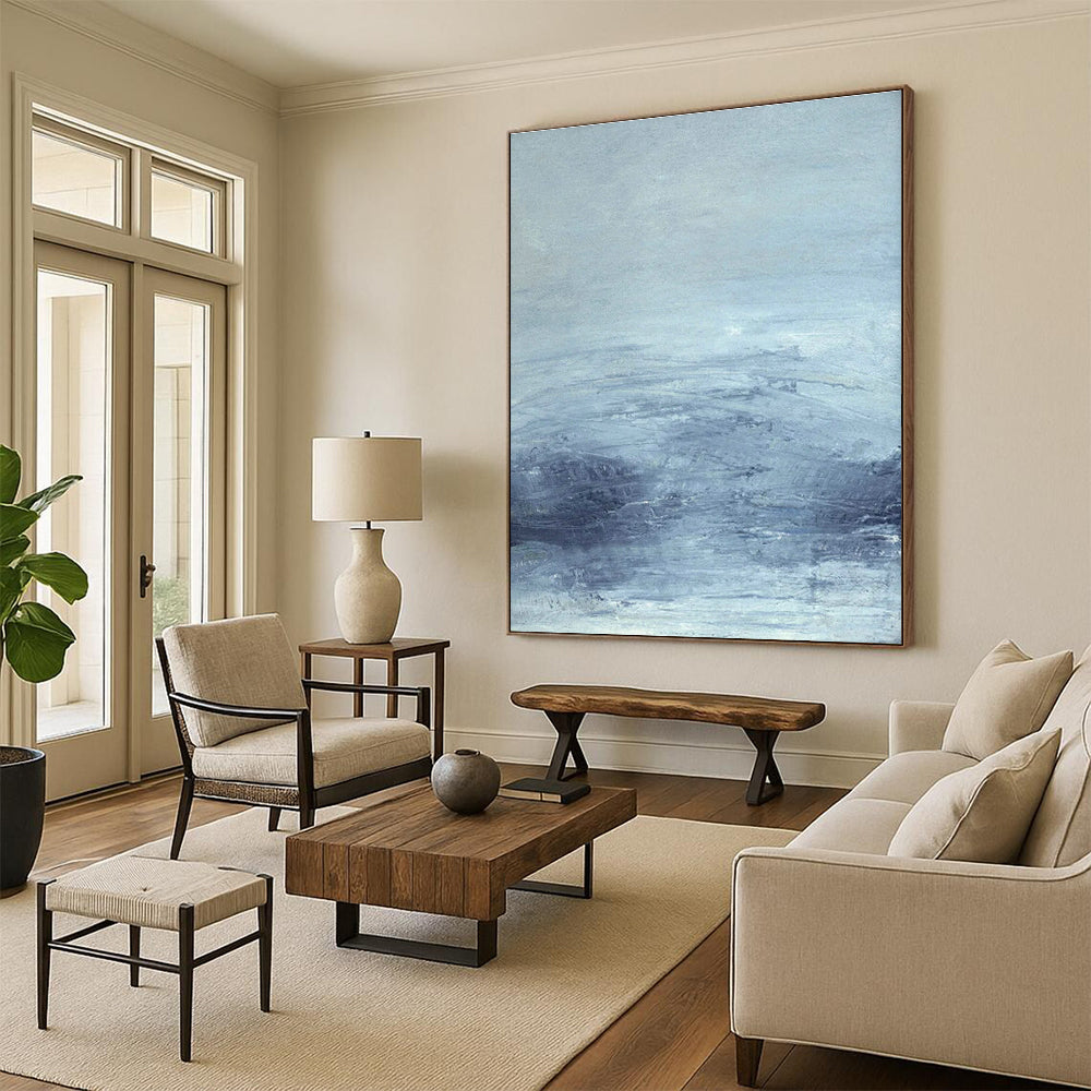 Light - Blue Abstract Art for Living Room & Bedroom DLZ0517