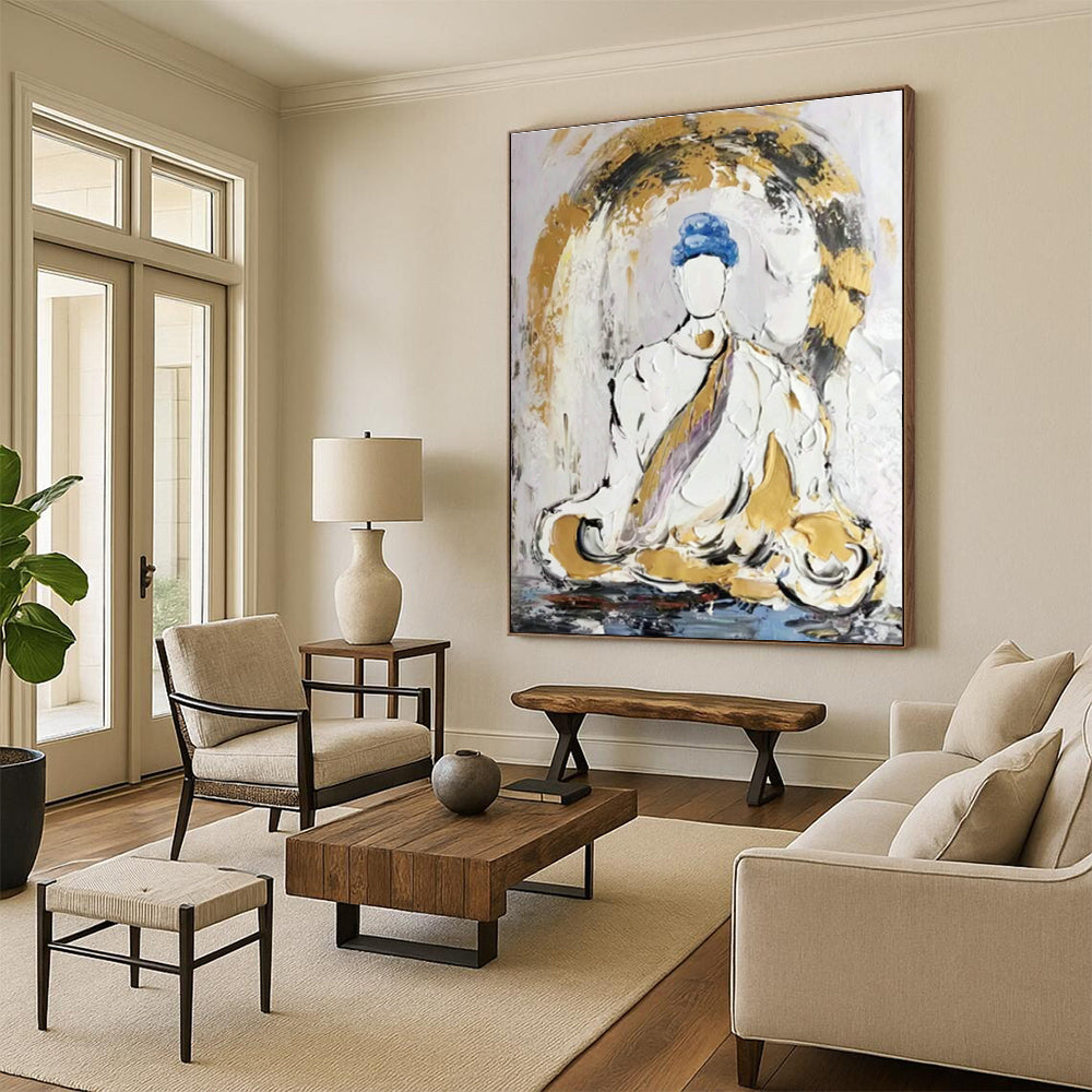 Abstract Buddha Painting for Zen Meditation Room & Spiritual Home Decor DLZ0862