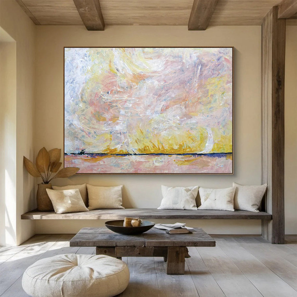 Pink - Yellow Sky Abstract for Romantic Bed and Breakfast DLZ2948