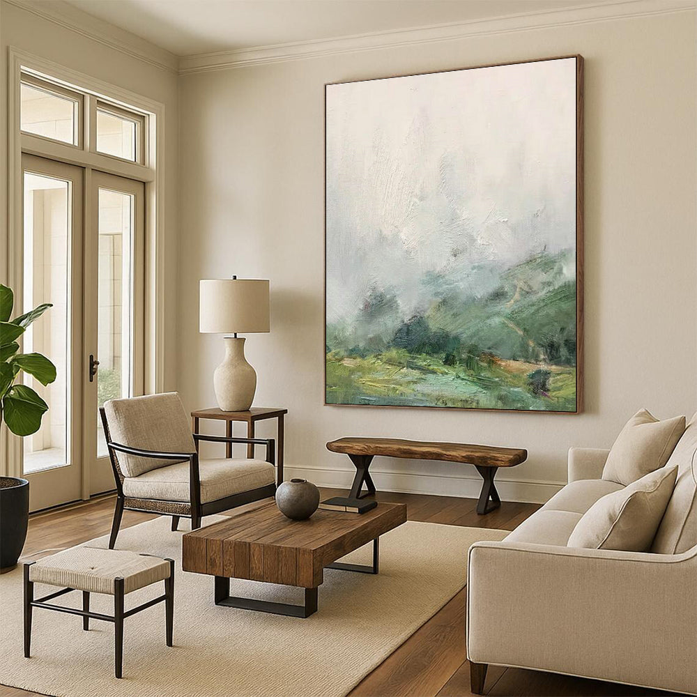 Misty Mountain Landscape Art for Nature - themed Spa & Rustic Cabin DLZ2241
