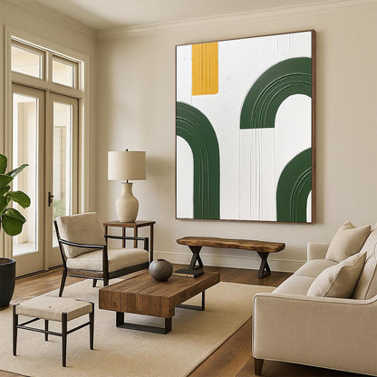 Green Arches and Yellow Strip Art for Modern Office & Architectural Studio STSC1092