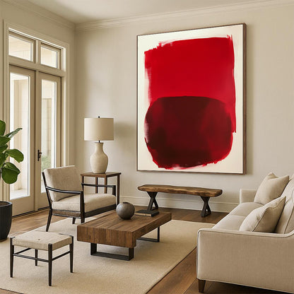 Red Abstract Shapes Art for Modern Art Gallery & Bold Home Office STSC1414