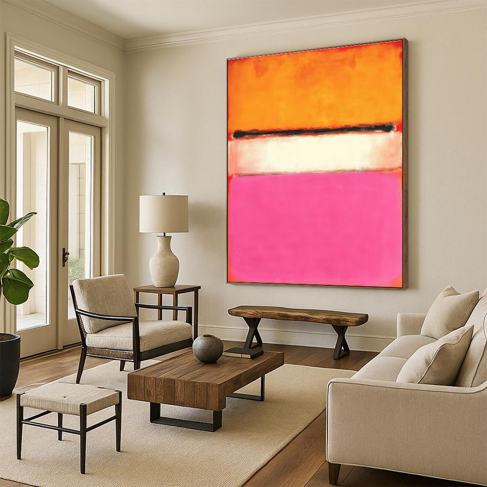 Pink - Orange - White Art for Romantic Restaurant & Fashion Boutique DLZ2093