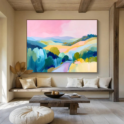 Pastel - Colored Hills Art for Nursery & Boho - style Café SC129