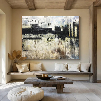 Monochrome Abstract Art for Sleek Corporate Boardrooms DLZ3101