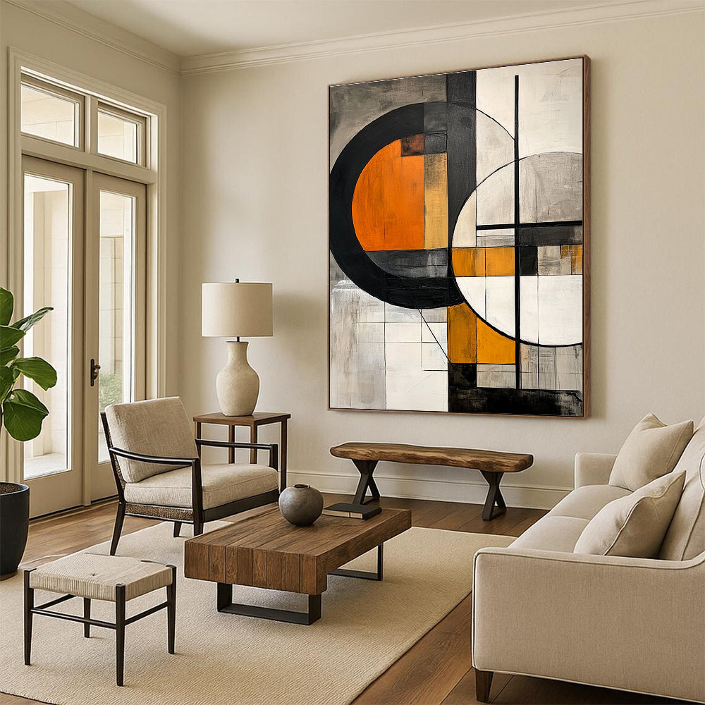 Dual Circles with Orange and Gray for Urban - Style Loft & Art - Centric Café STSC222