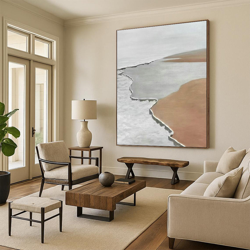 Earth - Toned Abstract Layers Art for Desert Lodge & Ceramic Studio DLZ0617