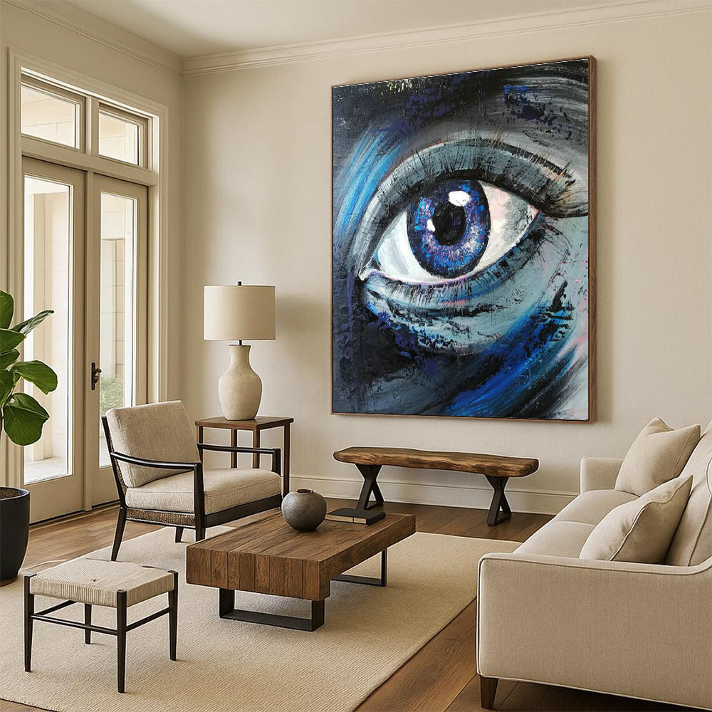 Blue Eye Painting for Art - Themed Bedroom & Psych - Inspired Lounge DLZ2105