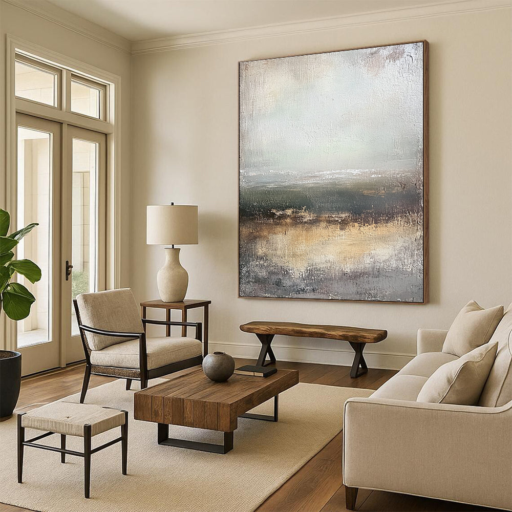 Minimalist Landscape Abstract for Modern Art Gallery & Contemplative Reading Nook STSC305