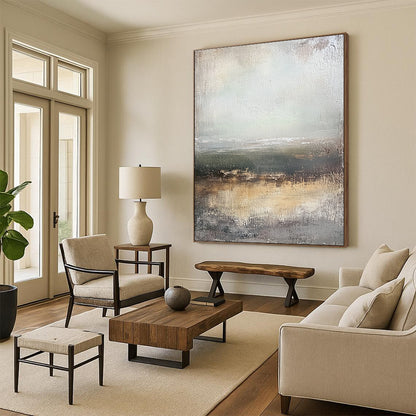 Minimalist Landscape Abstract for Modern Art Gallery & Contemplative Reading Nook STSC305