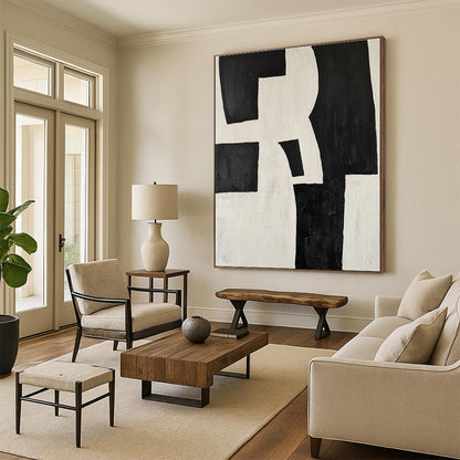 Black and White Geometric Abstract for Minimalist Studio & Modern Office STSC389