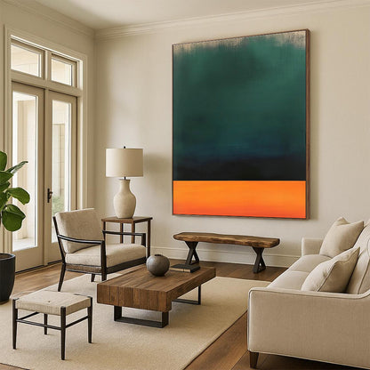 Green - Orange Gradient Abstract Art for Living Room & Garden Room DLZ0456