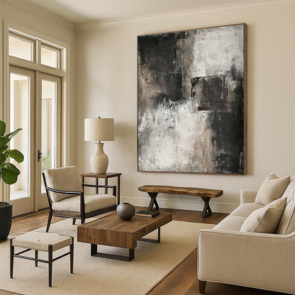 Industrial Gray Abstract Art for Loft & Gallery STSC069