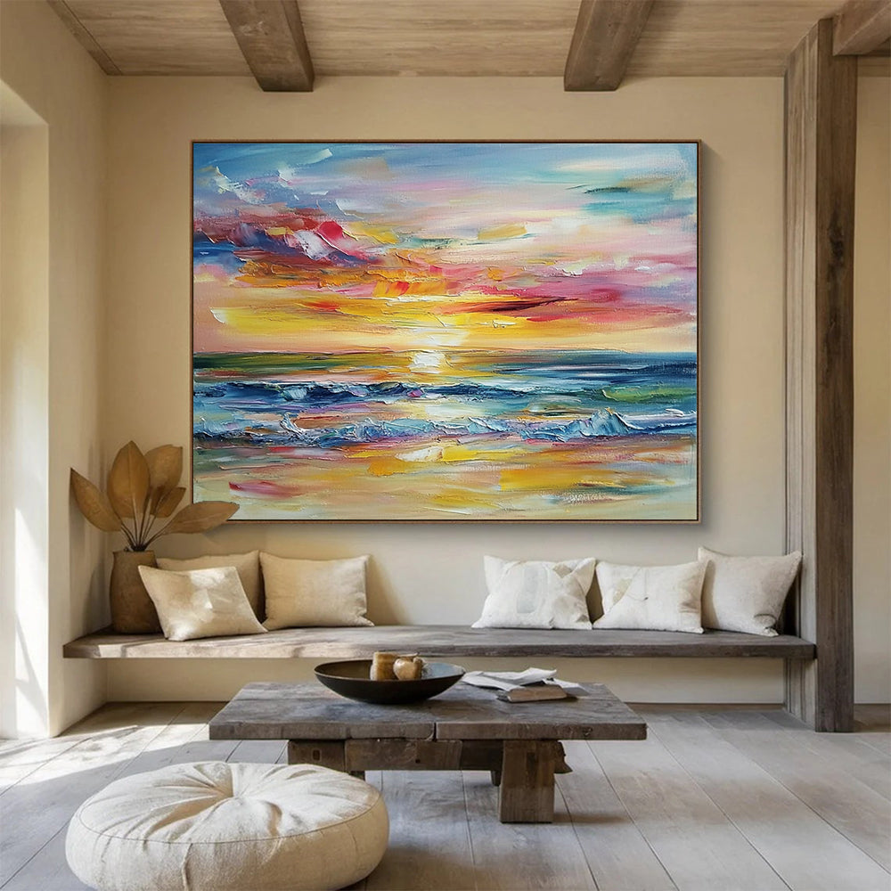 Colorful Sunset Seascape Art for Beach House & Vacation Rental SC008