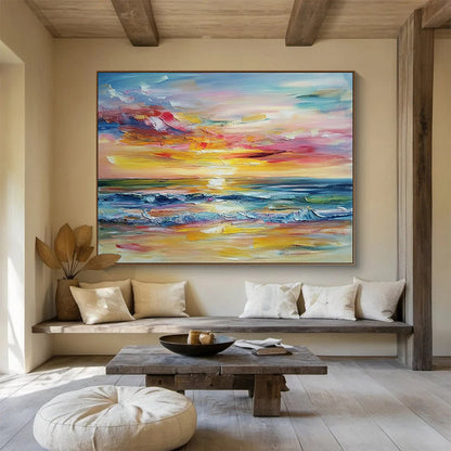 Colorful Sunset Seascape Art for Beach House & Vacation Rental SC008