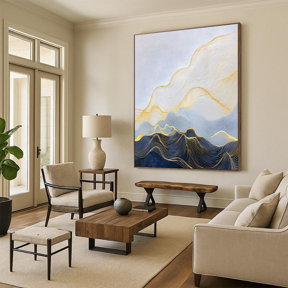 Golden Wave Mountains for Luxury Living Room & Contemporary Art Gallery STSC1257