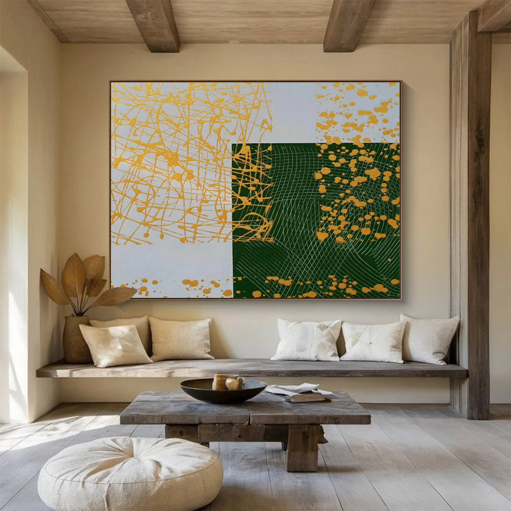Yellow - Green Splash Abstract Art for Modern Home Outdoor Patio Decor DLZ2691