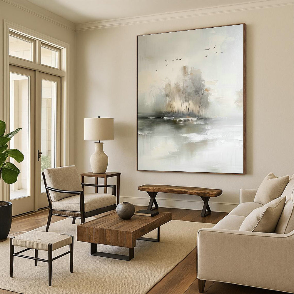 Misty Landscape Abstract Art for Bedroom & Meditation Room DLZ1197