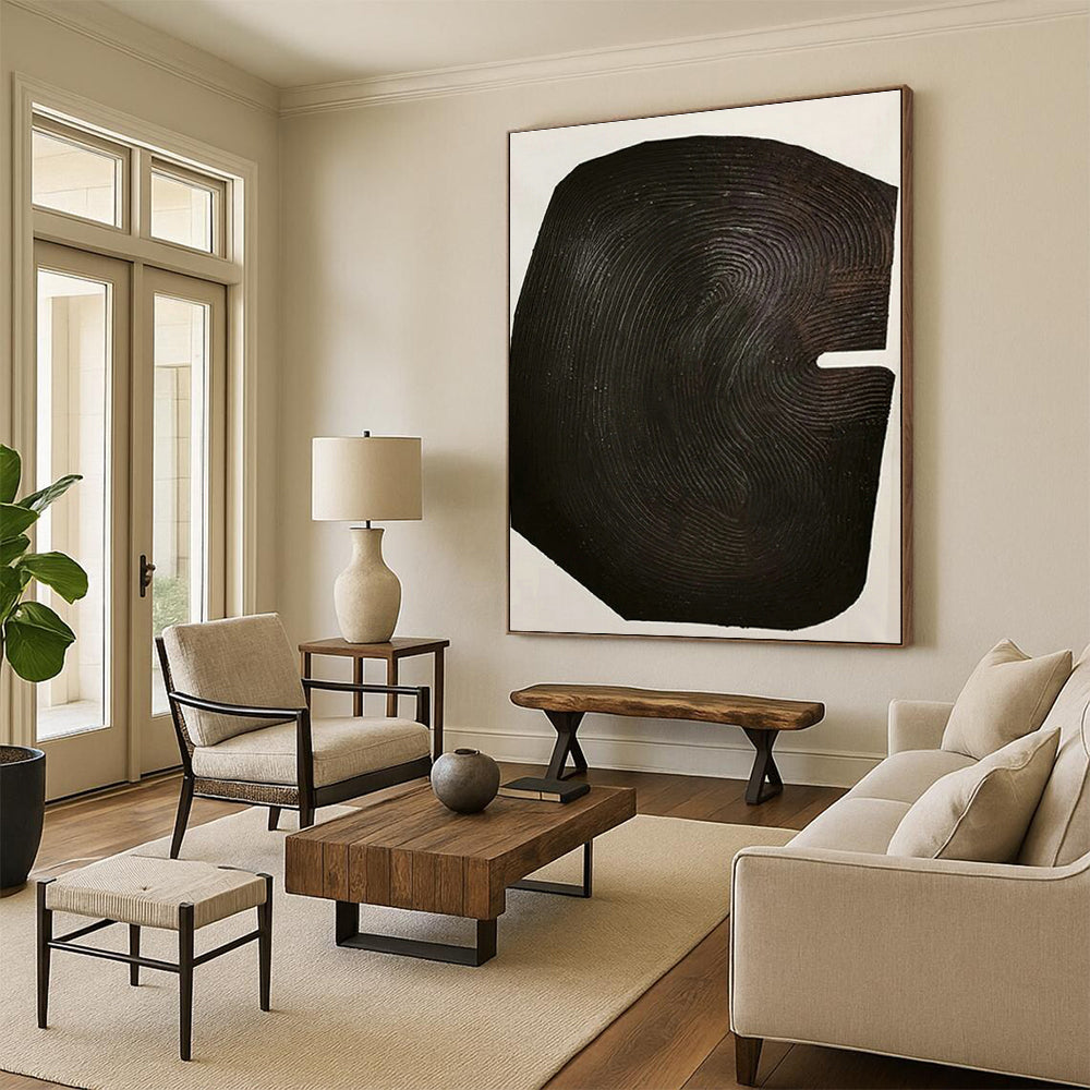 Black Textured Abstract Art for Contemporary Art Gallery & Luxury Boutique DLZ1059