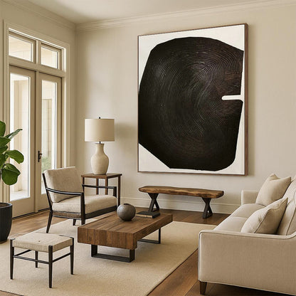 Black Textured Abstract Art for Contemporary Art Gallery & Luxury Boutique DLZ1059
