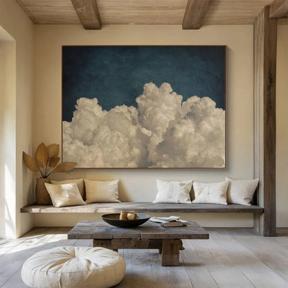 Vintage Cloud Oil Painting for Retro - Inspired Living Rooms DLZ2508