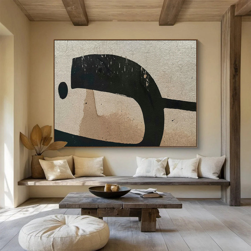 Black - Brown Geometric Abstract for Rustic - Modern Restaurant DLZ2971