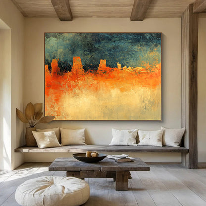 Textured Cityscape Art for Industrial Loft & Art - focused Urban Apartment SC165