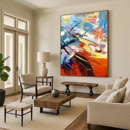 Colorful Splash Abstract Art for Living Room & Art Studio DLZ0496