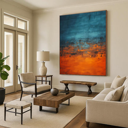 Repeated Blue - Orange Gradient Art for Living Room & Gallery DLZ0453
