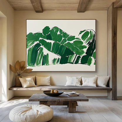 Minimalist Leaf Art for Tropical - Themed Café & Home Office SC551