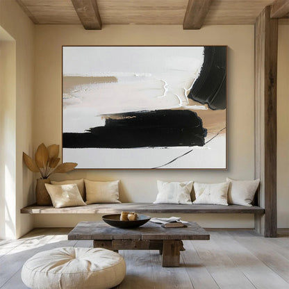Beige - White - Black Abstract Art for Home Office Creative Focus DLZ2699
