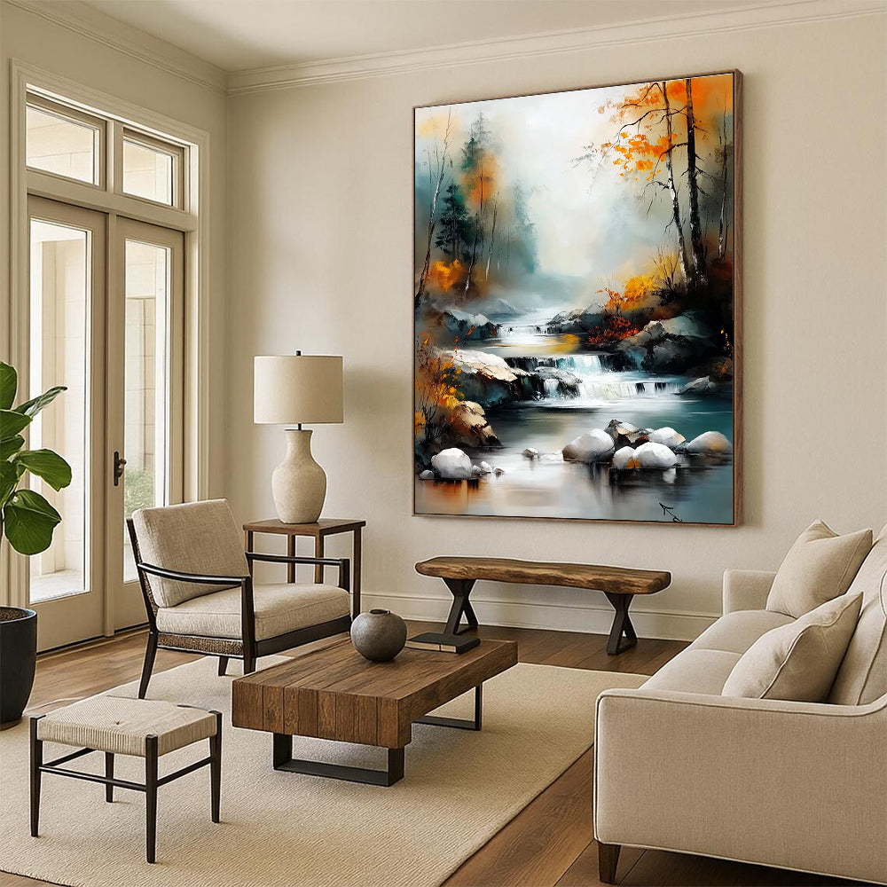 Autumn River Landscape for Nature - Themed Hotel & Cozy Cabin STSC1165